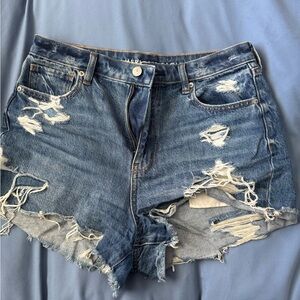 Distressed Blue Denim Shorts